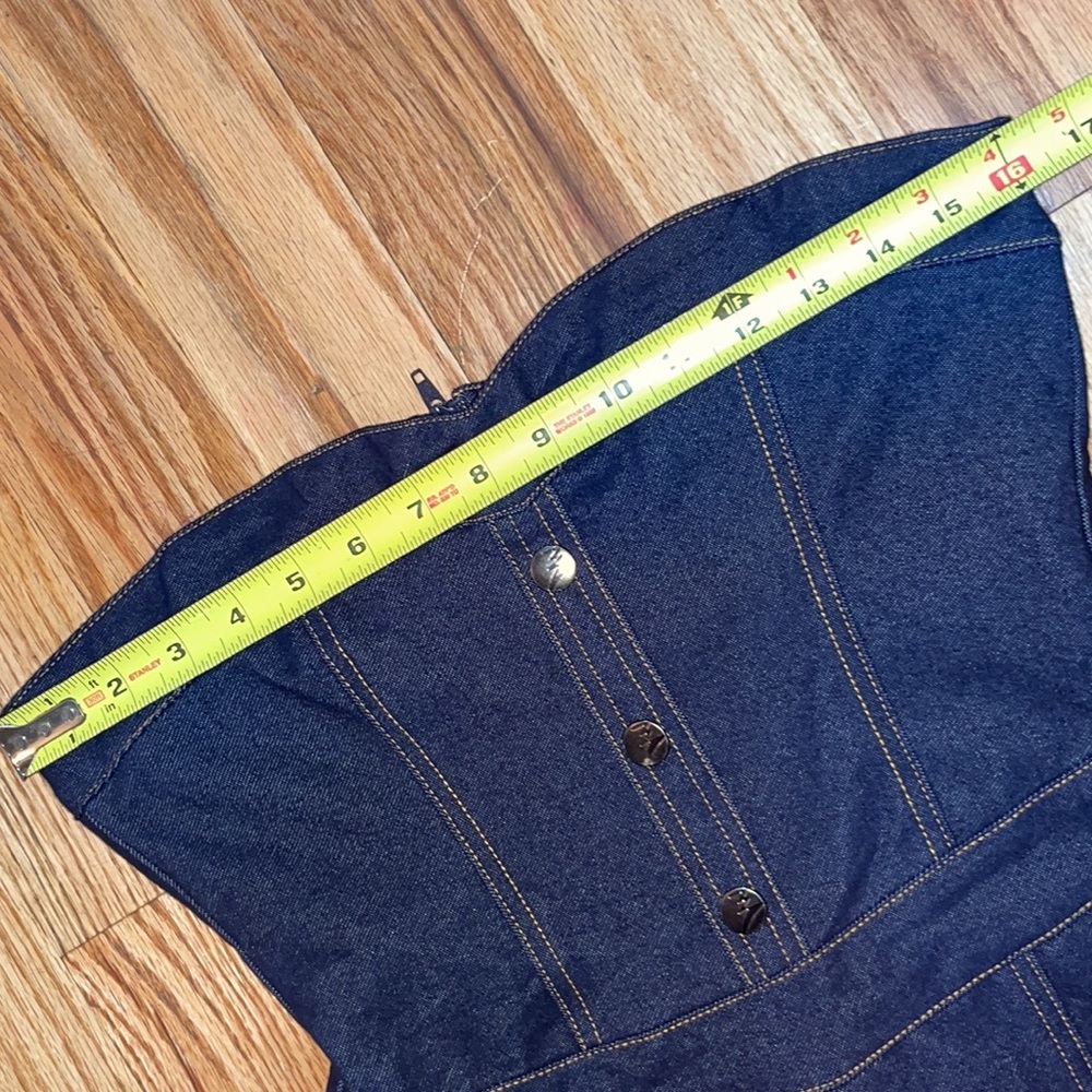 NEW Like An Angel Stretchy Strapless High Waisted Knit Denim  Fit Romper M - Picture 6 of 17